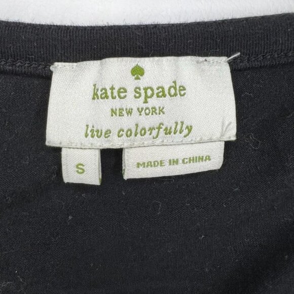 kate spade Black Tie Front Keyhole‎ Neck Tank Top Blouse Cotton Blend Size S - Picture 6 of 10